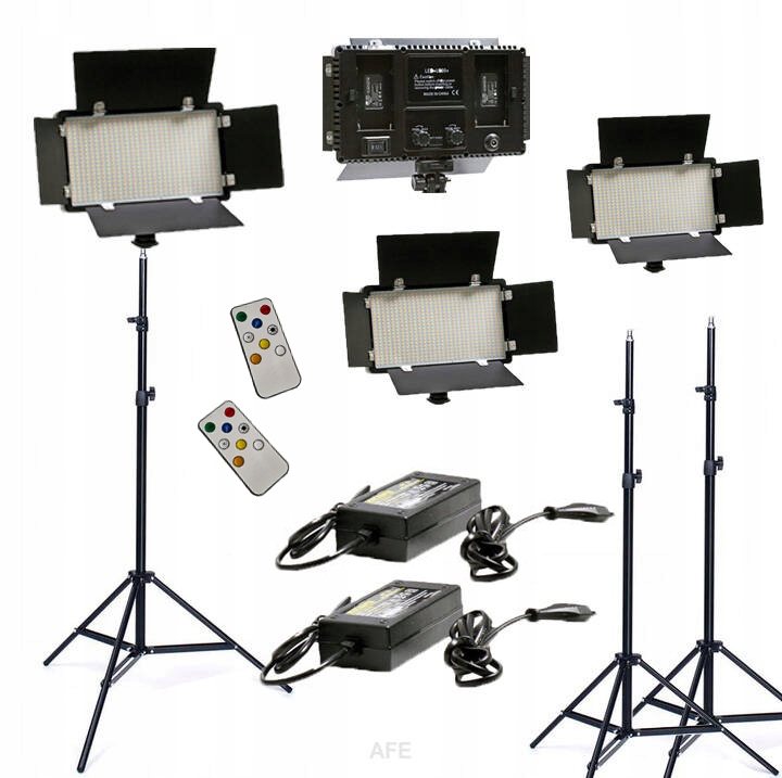 2X Studiová Panelová Lampa 1160 Led 800W Iso 1/4" S Dálkovým Ovládáním Stativ