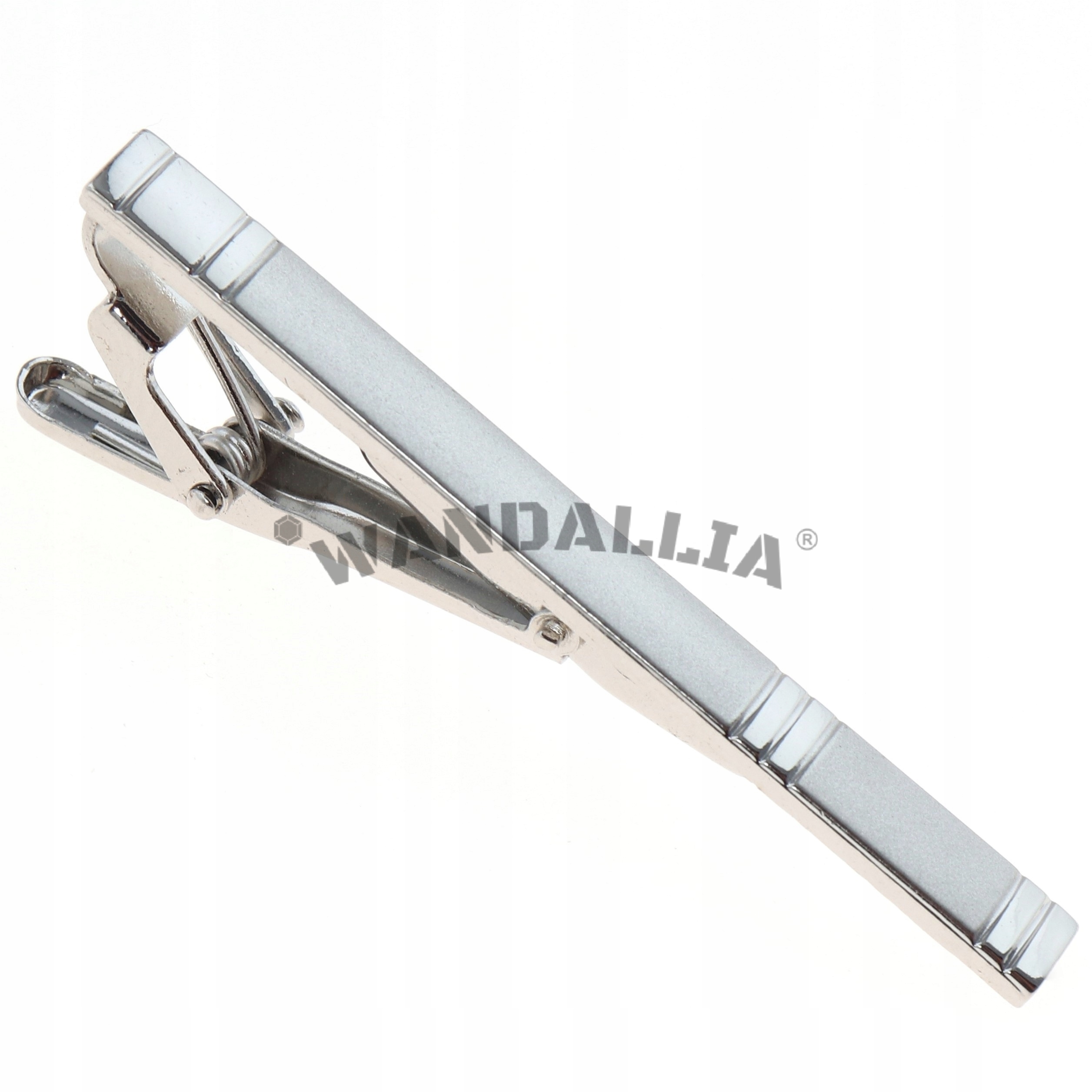 WANDALLIA Spinka do Krawata SP-KR-102 Klasyczna Srebrna dł. 6cm Marka Wandallia