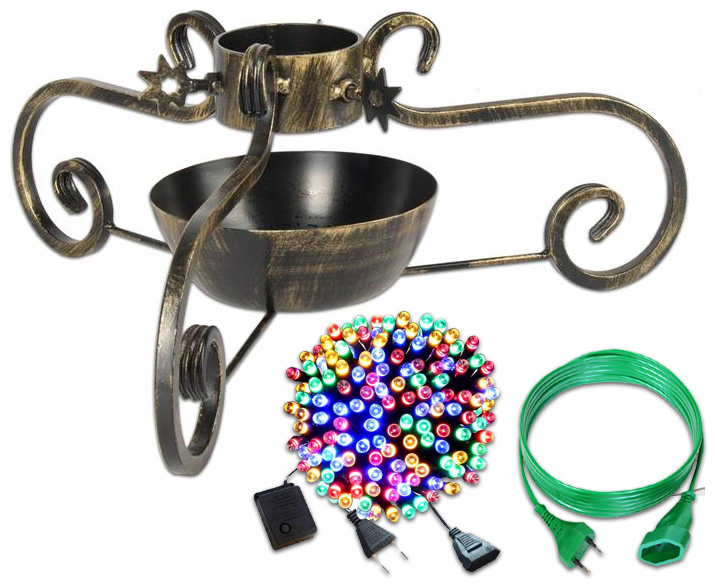 STOJAK POD CHOINKĘ ZESTAW LAMPKI LED 500 + KABEL