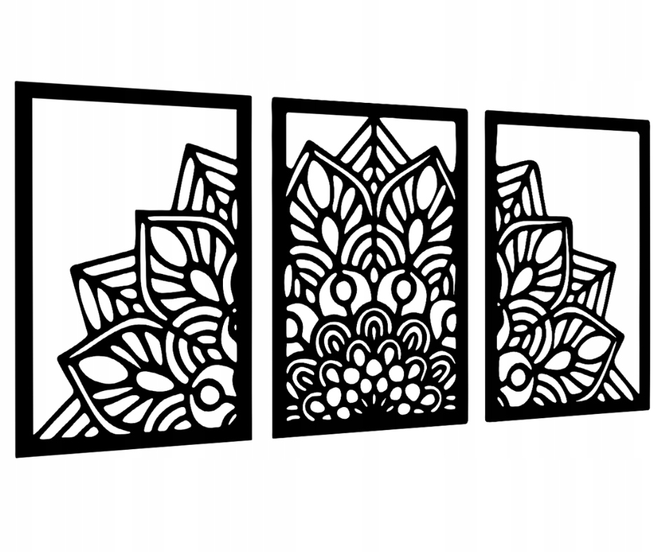 Prelamovaný Obraz Mandala Do Kuchyne Obývačky Izby Nástenná Dekorácia Triptyk 3D