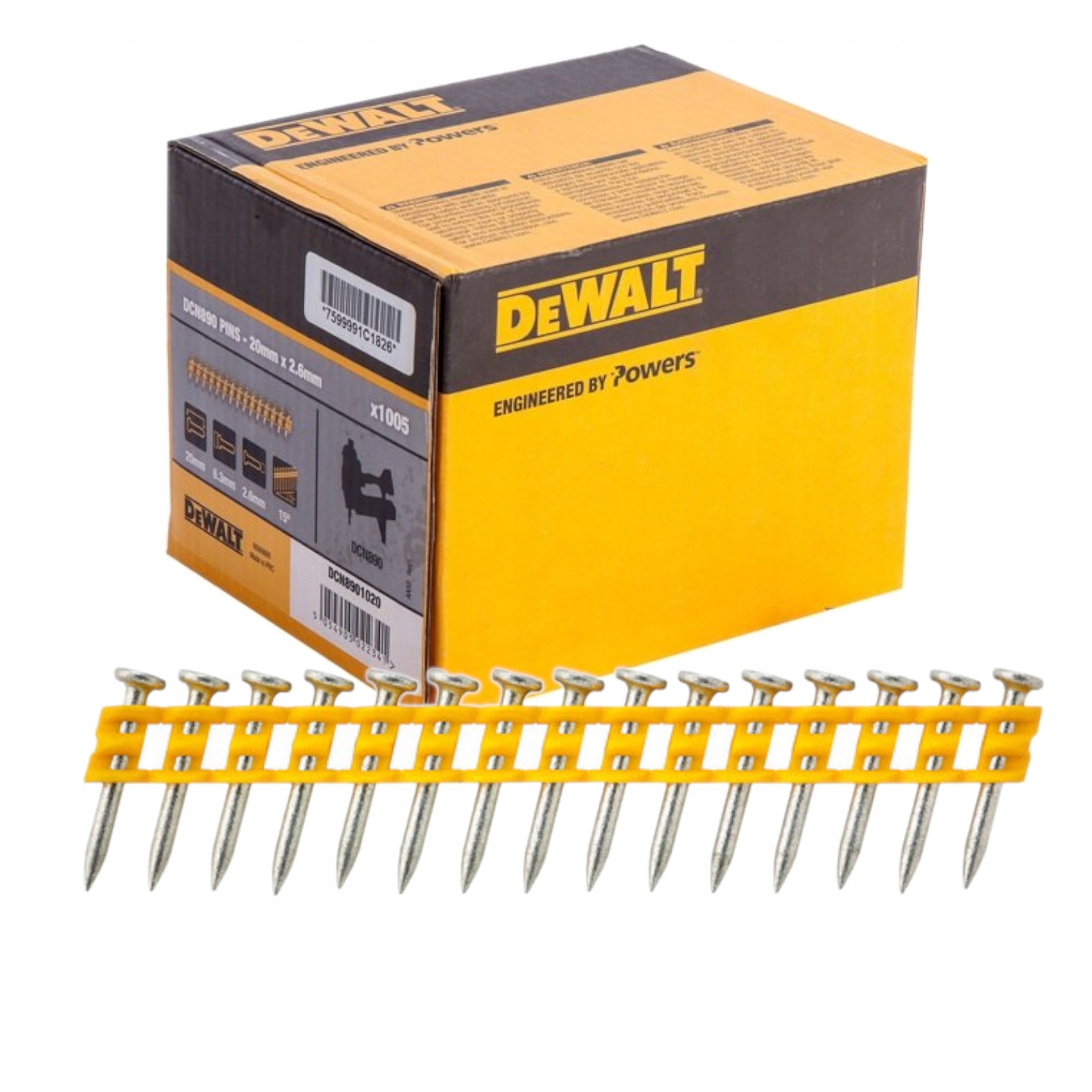DeWALT Gwoździe Na Taśmie Do Gwoździarki 2.6x20mm 1005szt DCN8901020
