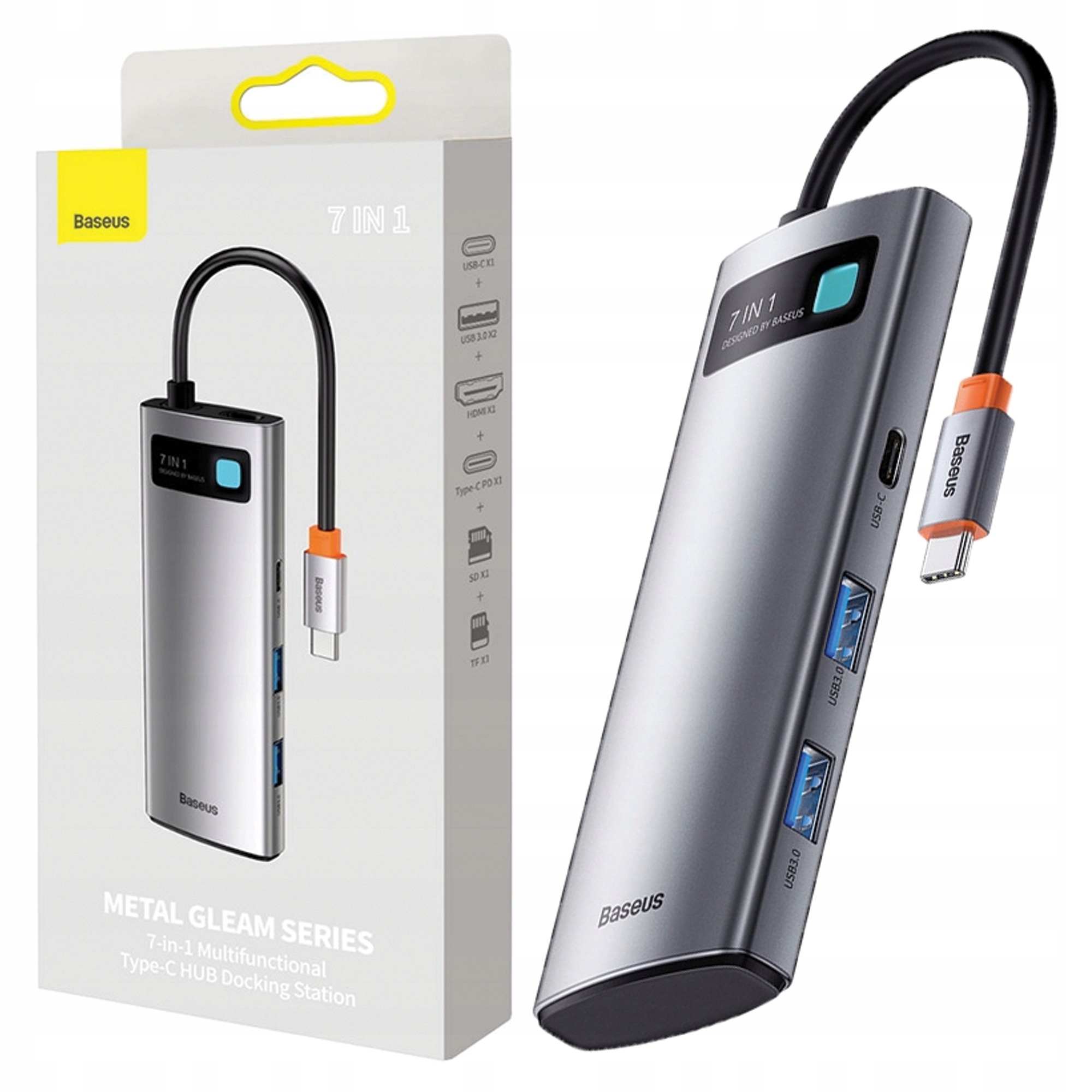 Adaptér 7v1 Baseus Hub Usb-c na 2x Usb 3.0 Hdmi Usb-c Pd