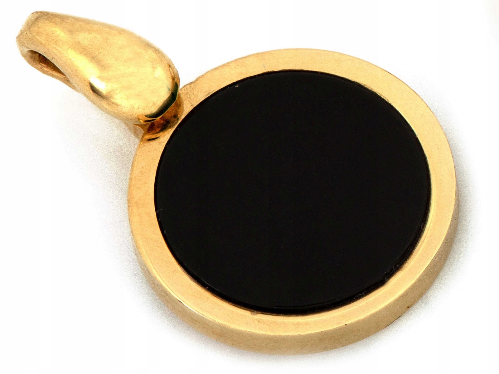 Módní zlatý náhrdelník 585 s černým syntetickým kamenem 1.21 g pro ženy