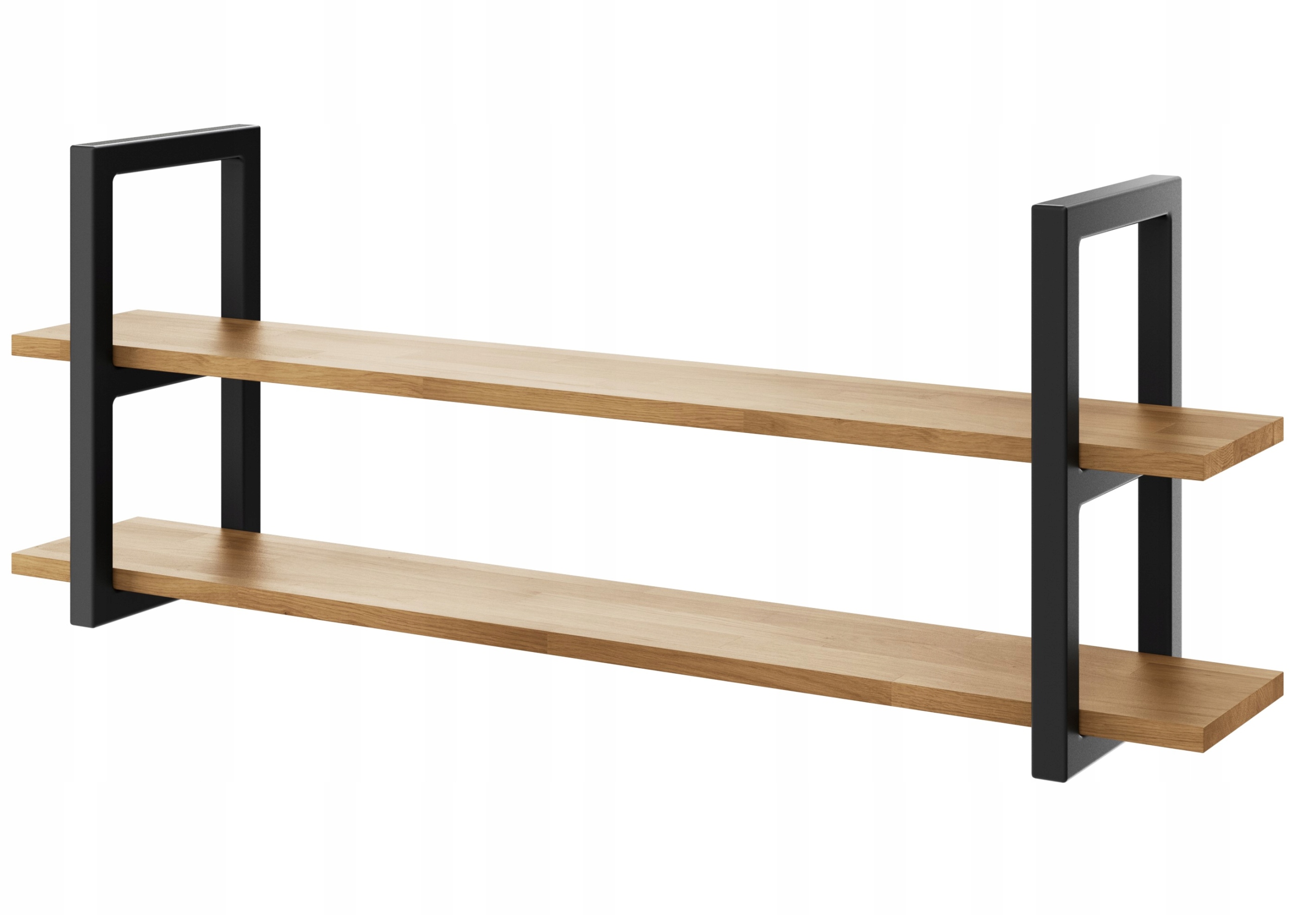Industriálna nástenná polica loft z kovu a dubových dosiek Medium D2(45) 100 cm