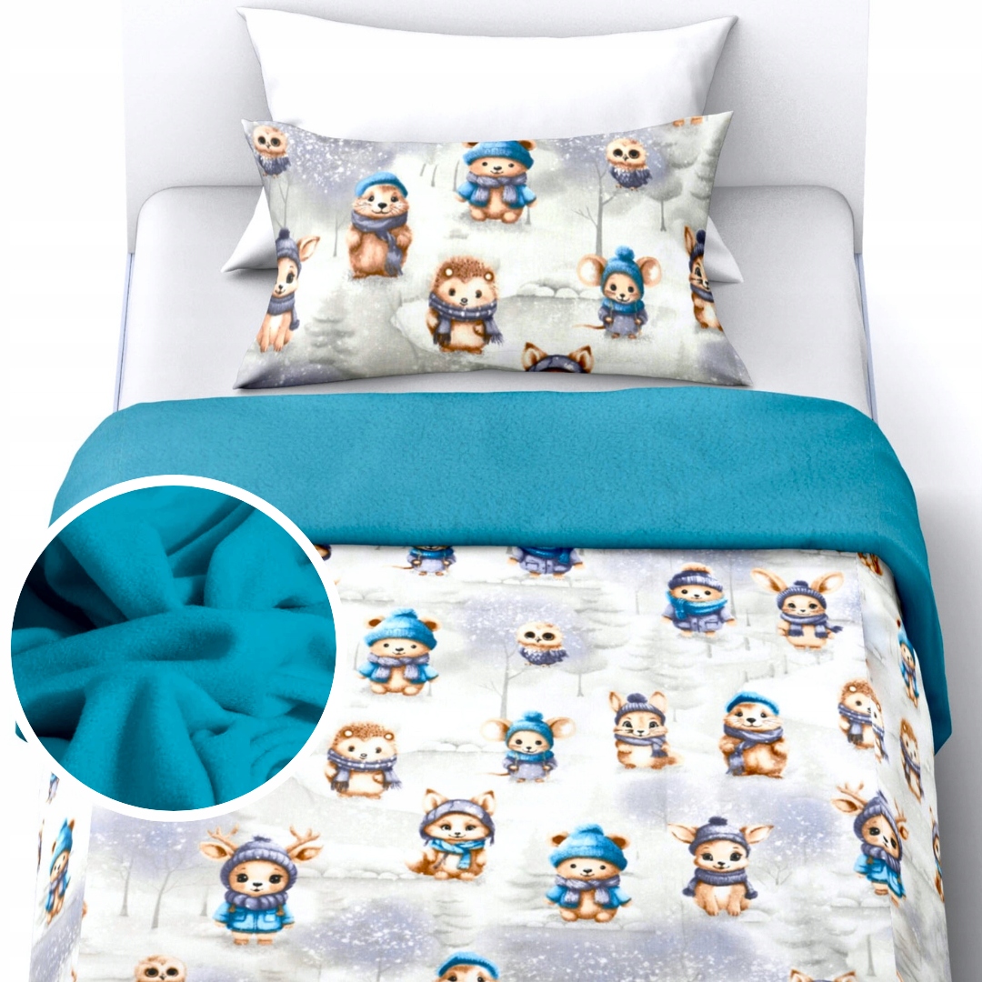 Izolované Povlečení 140x200+1x70x80 Fleece Bavlna Teplý zimní podzimní hrad