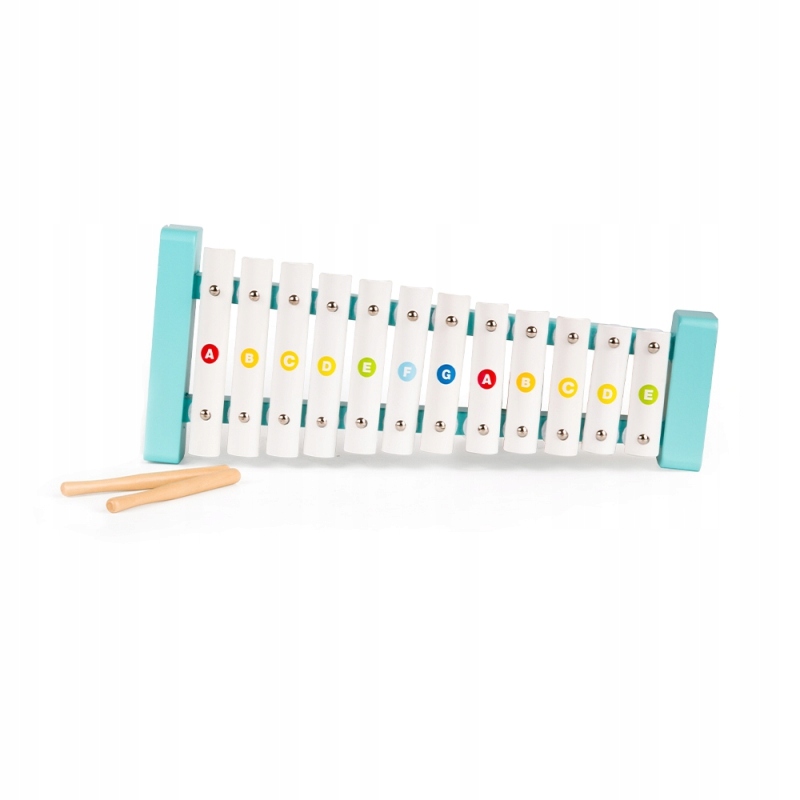 CYMBAŁKI DREWNIANY KSYLOFON 12 TONÓW 2 PAŁECZKI Materiał inny