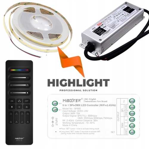 15 m Sada Led pásikov Digitálny Mono Miboxer Biely Studený 6000K Animácie Spi