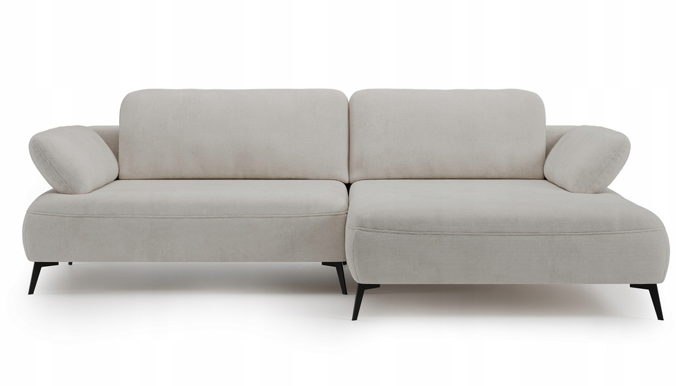 Rohová Sedací Souprava s funkcí spaní Avolla s úložným prostorem, šedobéžová šenilová pravá barva