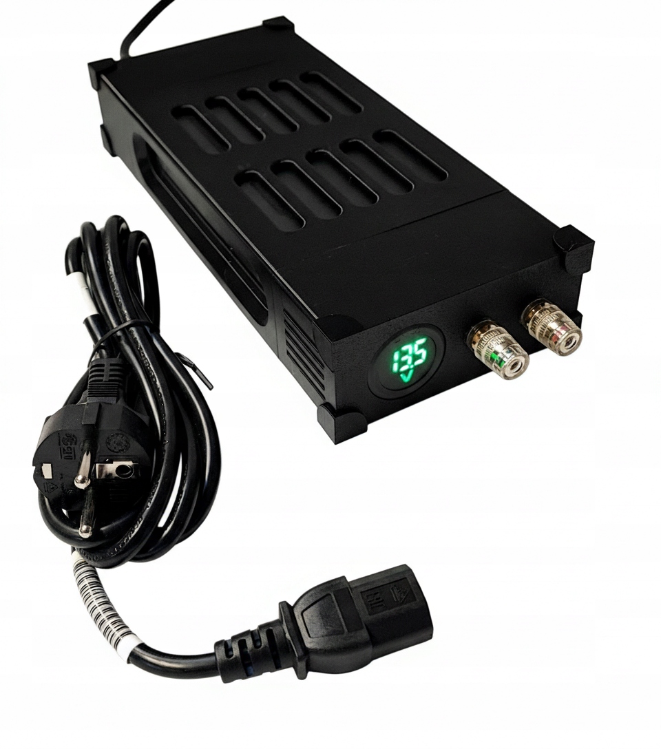 Zasilacz 13,4V 34A, CB RADIO RADIO KF, woltomierz/gniazda bananowe + kabel
