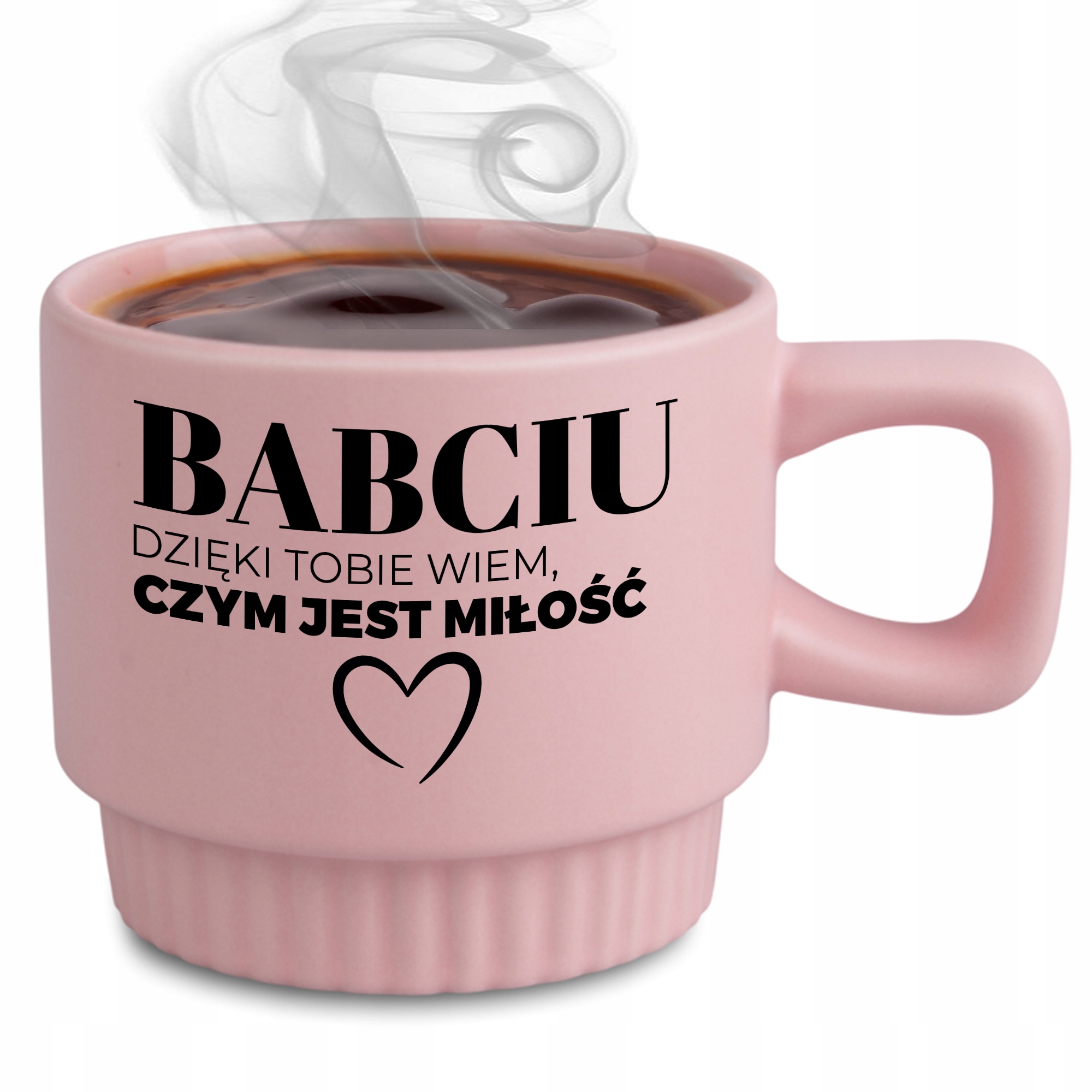 Elegantný, Ryhovaný Hrnček, Jedinečný Darček Pre Babičku, Ružový Vďaka Tebe