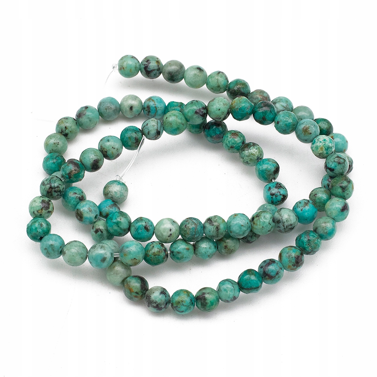 Korálky Přírodní Kámen Tyrkys Africký Kulatý, 4mm, 87ks/40cm