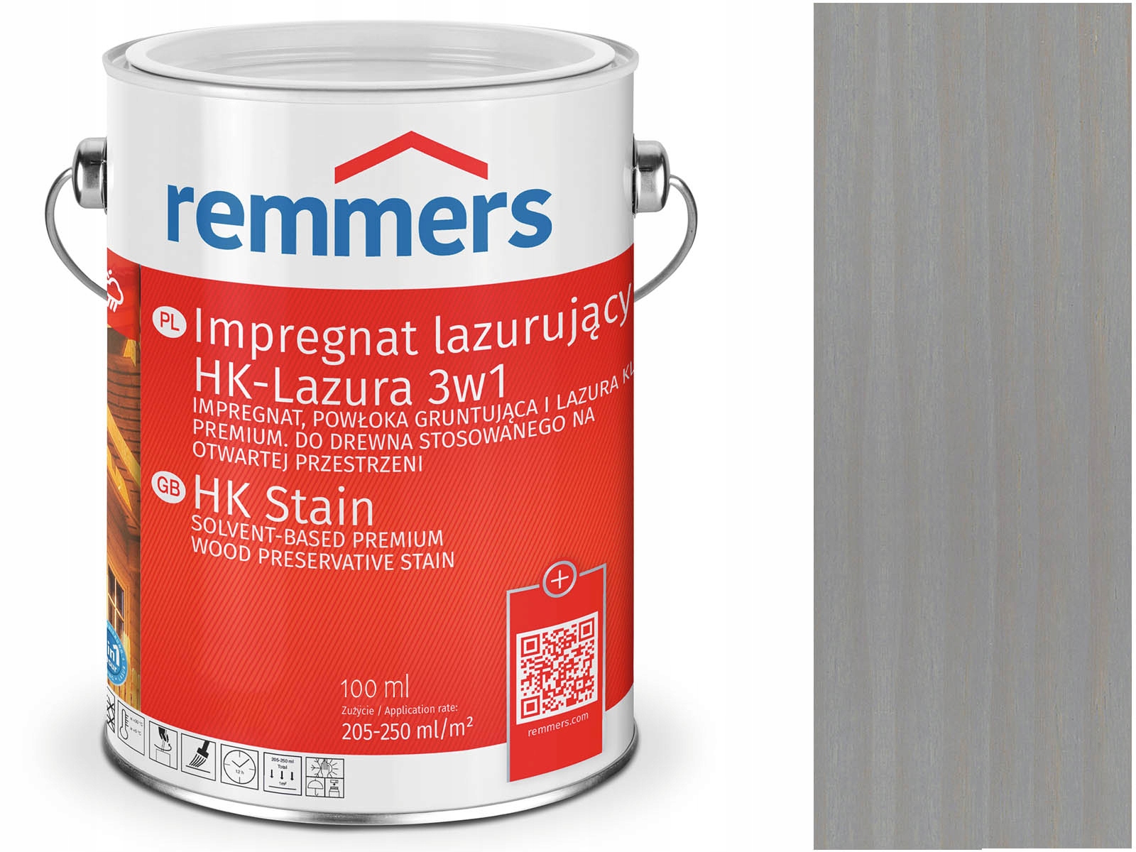 Remmers HK-Lasur impregnat SZARY WODNY 100ml