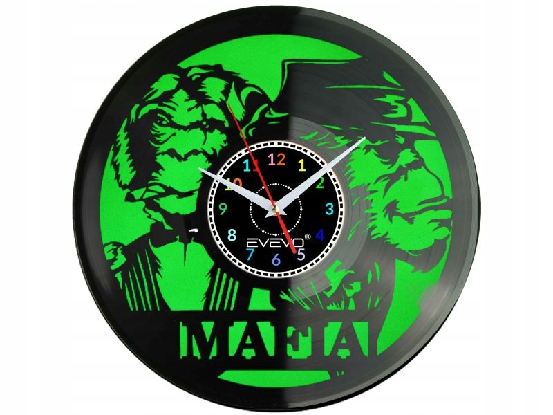 Mafia Opice Gang Squad Nástěnné Hodiny Fluorescenční Pozadí Vinylová Deska Pre