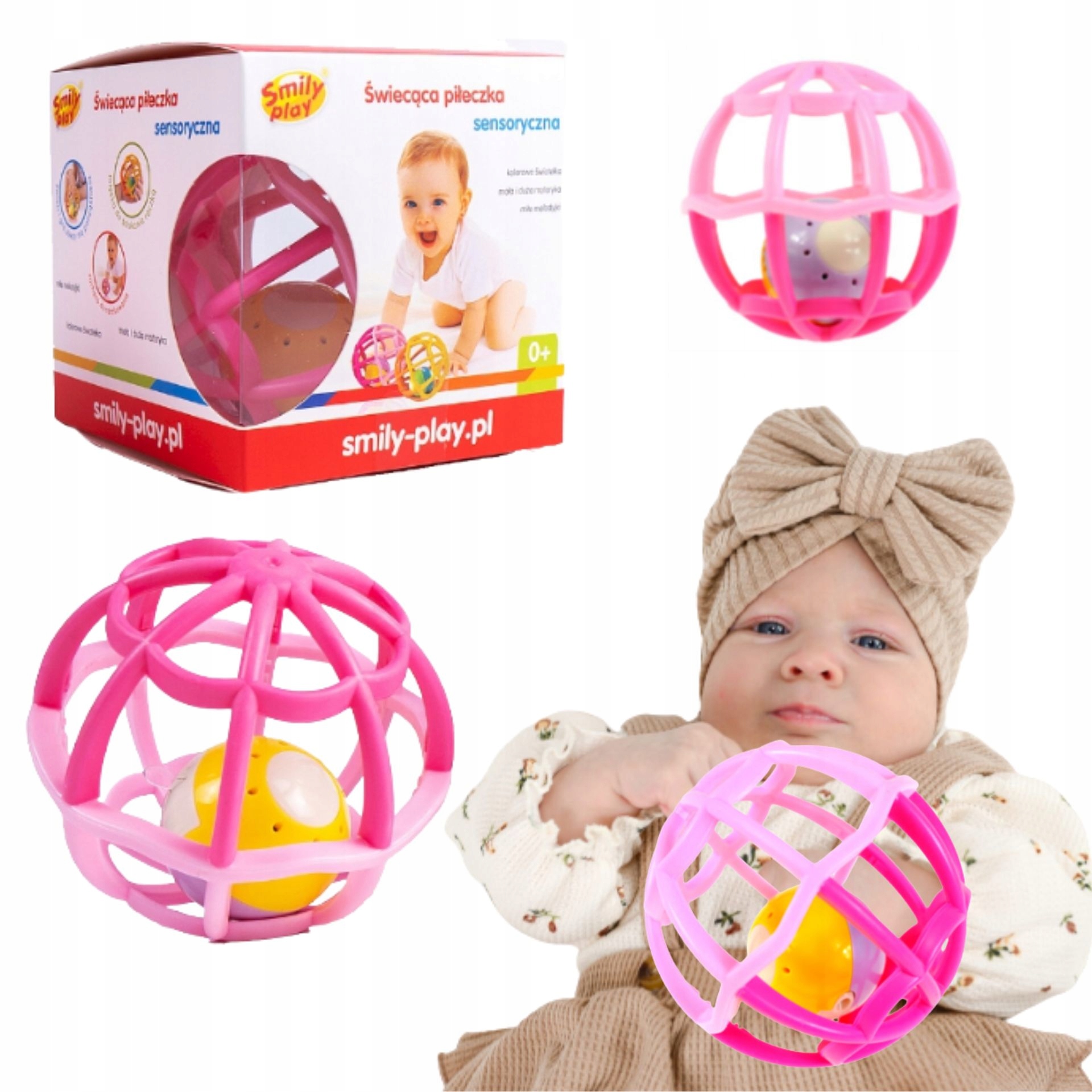 

Piłka Sensoryczna Grzechotka Miękka Gra I Świeci