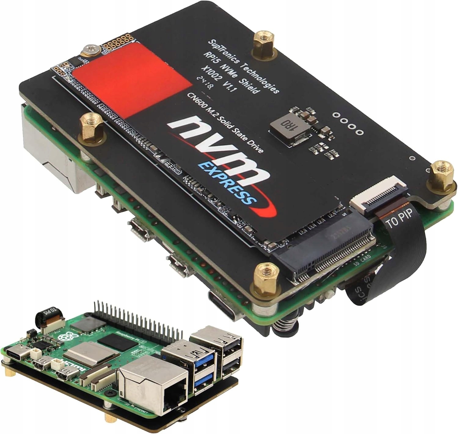 GEEKWORM X1002 PCIe NVMe SSD Shield Do Raspberry Pi 5 Wydajny Kompaktowy