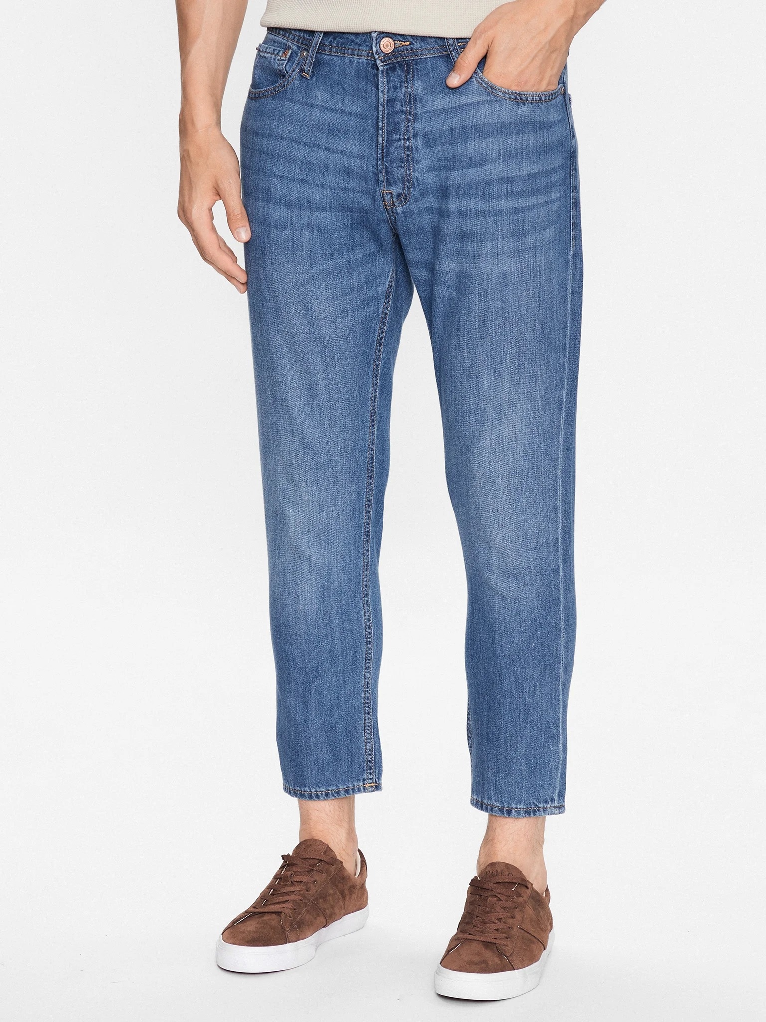 Jack &amp; Jones Modré Džíny Rovné S Oděrkami 29X32 6FA