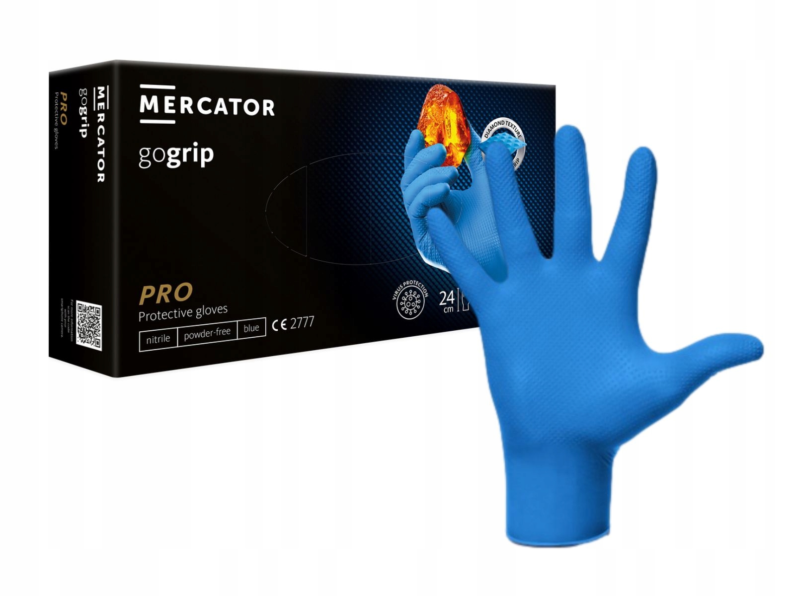 

Rękawice Nitrylowe GoGrip Blue M Mercator Bezpud