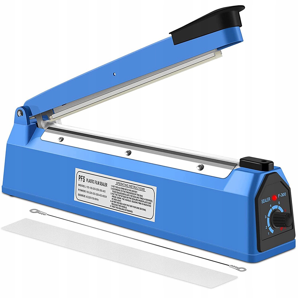 ZGRZEWARKA DO FOLII PP / PE / PVC REGULACJA CZASU STALOWA RĘCZNA 300mm