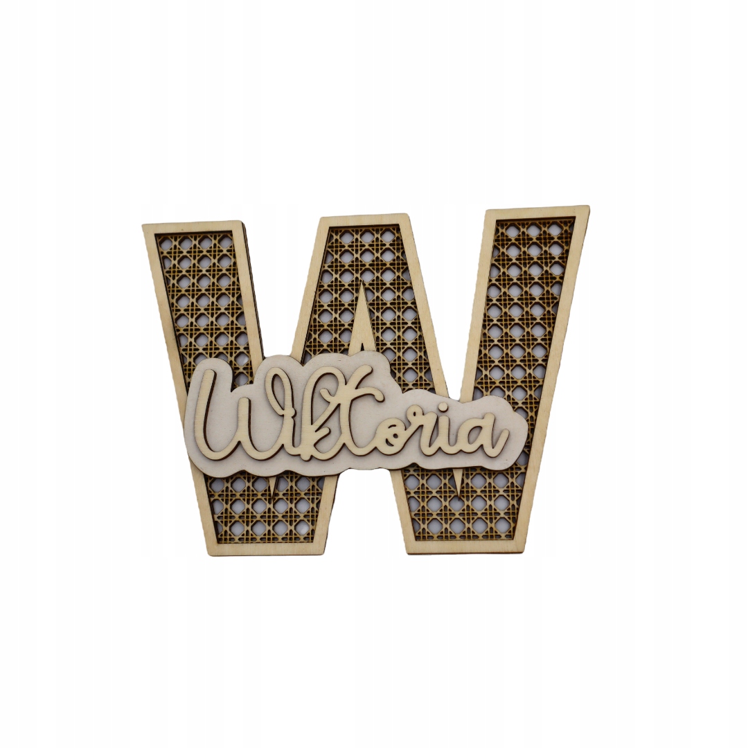 

Litera ratanowa ozdoba z imieniem do pokoju drewno