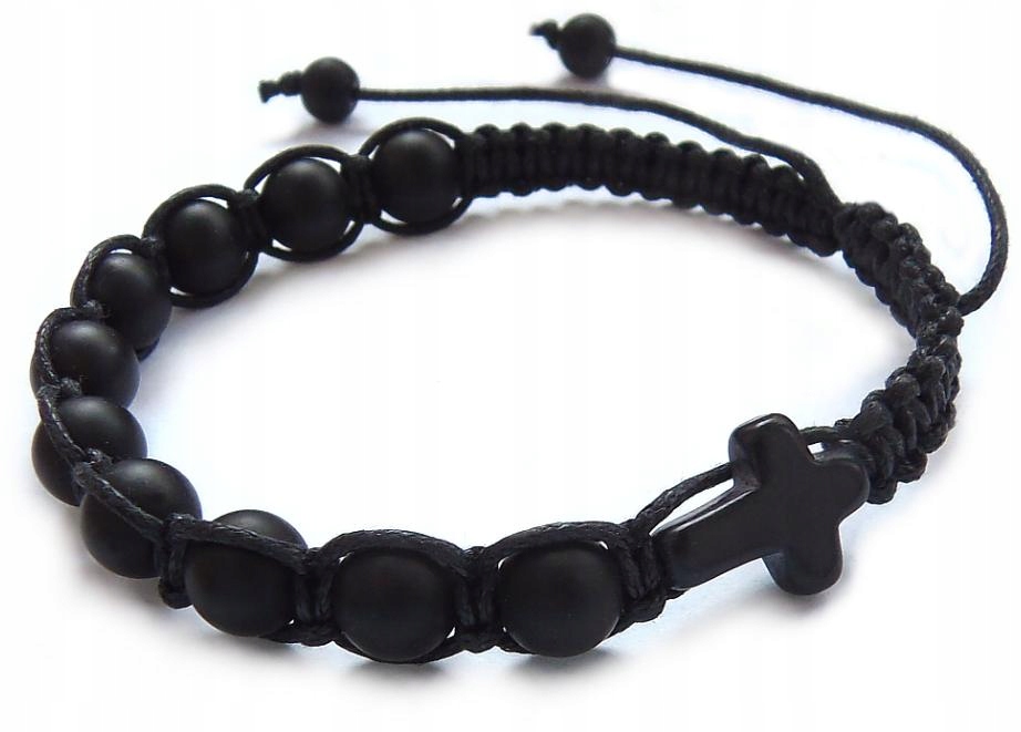 

Różaniec sznurkowy Onyks na rękę bransoletka