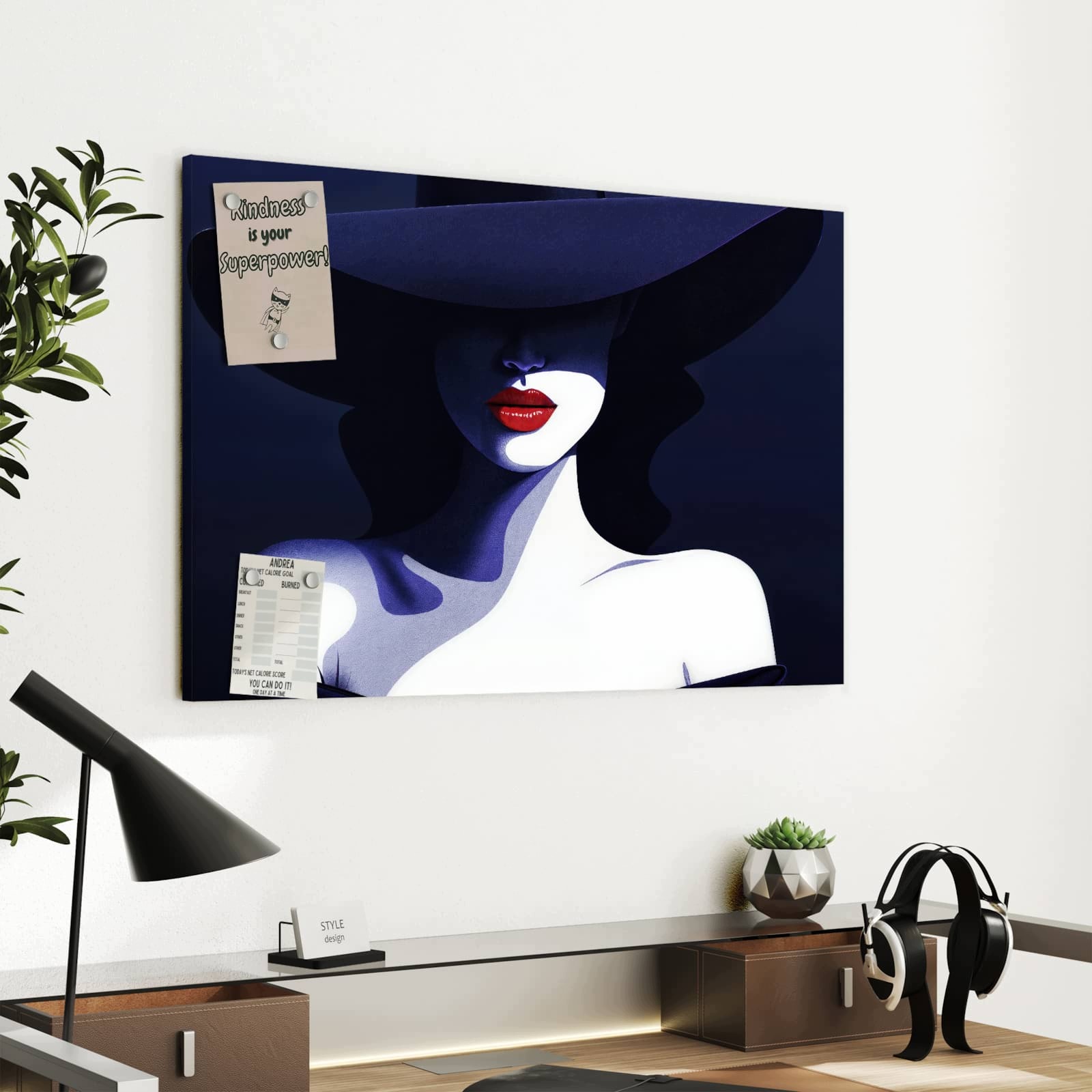 Magnetická tabule Dama S Kapelusz Tmavý 60 × 40 cm
