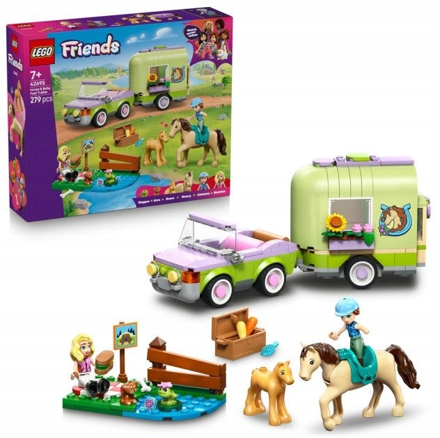 Lego Friends 42695 Přívěs s koněm a hříbětem