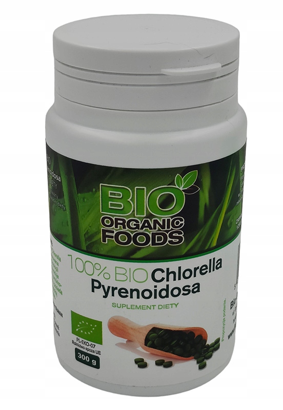 100 BIO ORGANIC CHLORELLA PYRENOIDOSA 1200 tabletek 300g 6970933167
