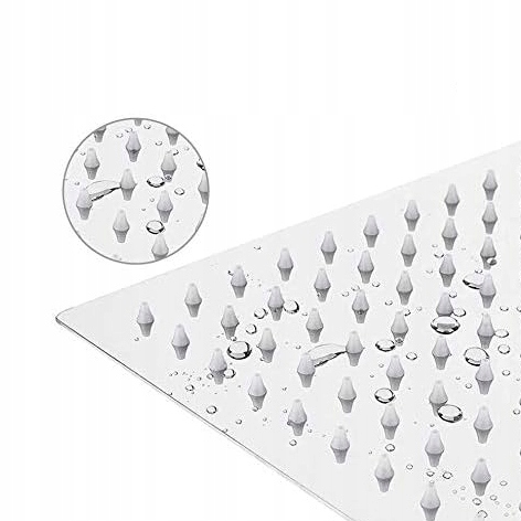 DESZCZOWNICA PRYSZNICOWA STALOWA CIENKA kwadratowa 25cm CHROM natryskowa Typ natynkowy