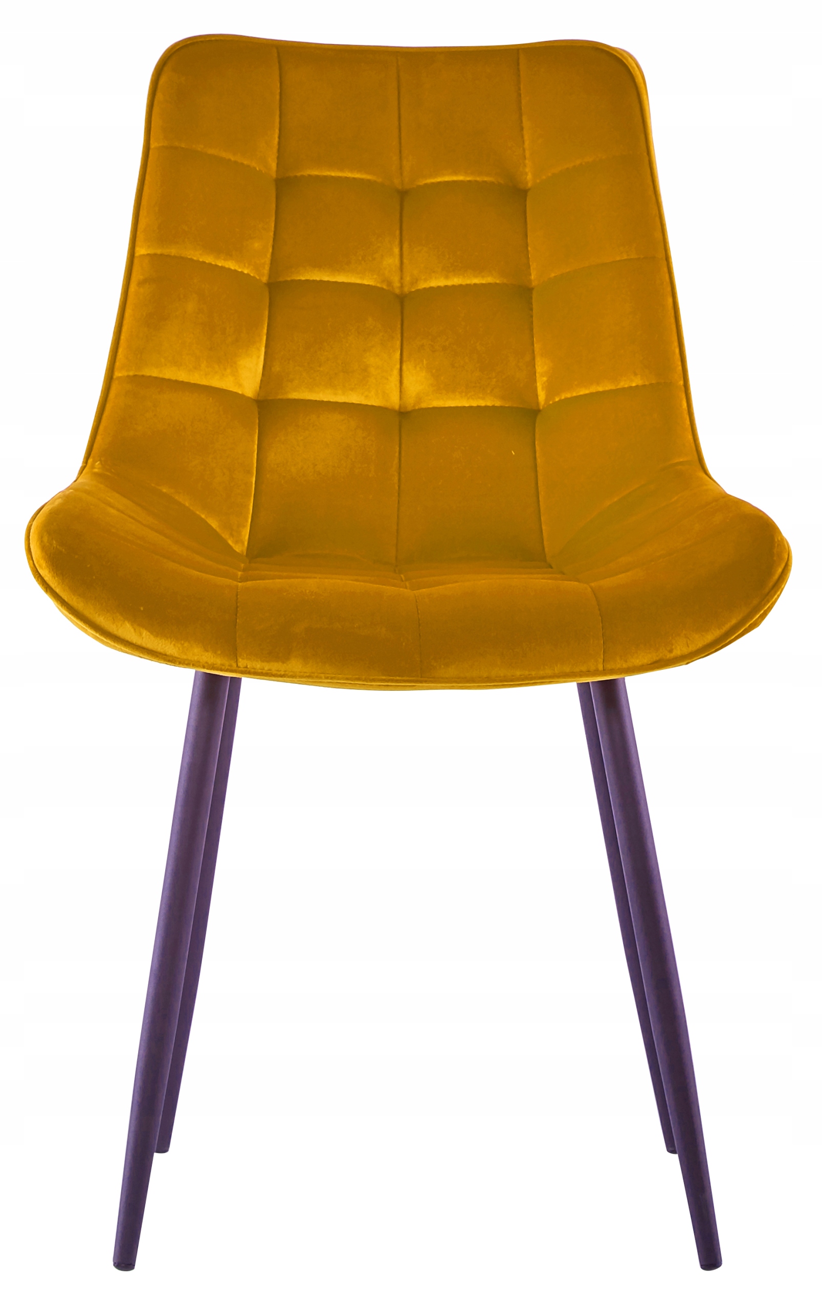 KRZESŁO TAPICEROWANE WELUROWE VELVET MUSZTARDOWE 017 Głębokość mebla 52 cm