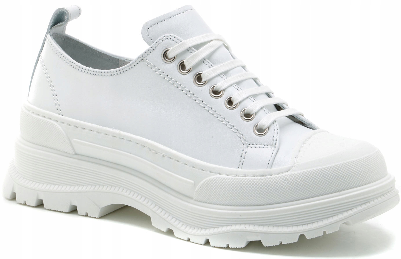 Bílé kožené sportovní tenisky, polobotky, dámské tenisky Karino 36