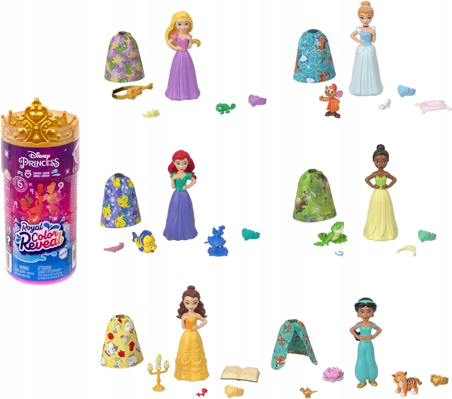 Lalka Disney Princess Księżniczka Color Reveal Seria 1 HMB69 Mattel