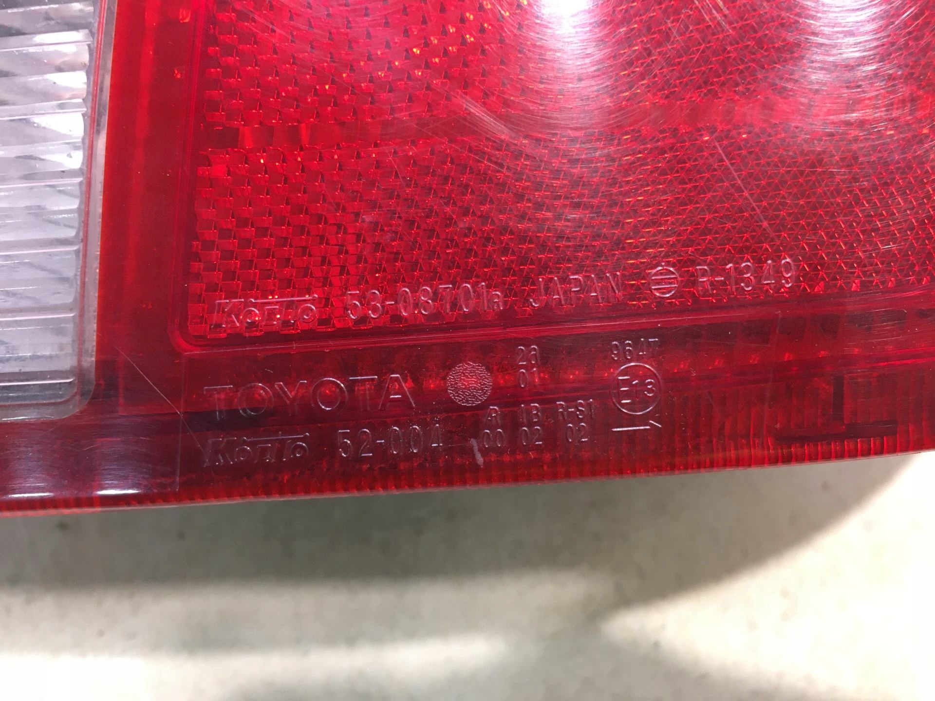 light right rear part TOYOTA YARIS and