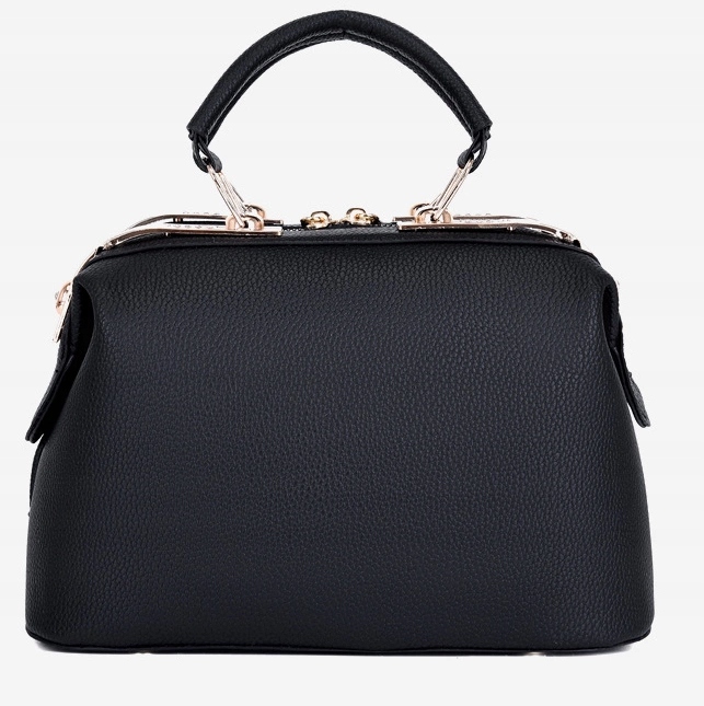 Torebka damska Kuferek Usztywniany z Uroczym Brelokiem Misiem szara Marka inna