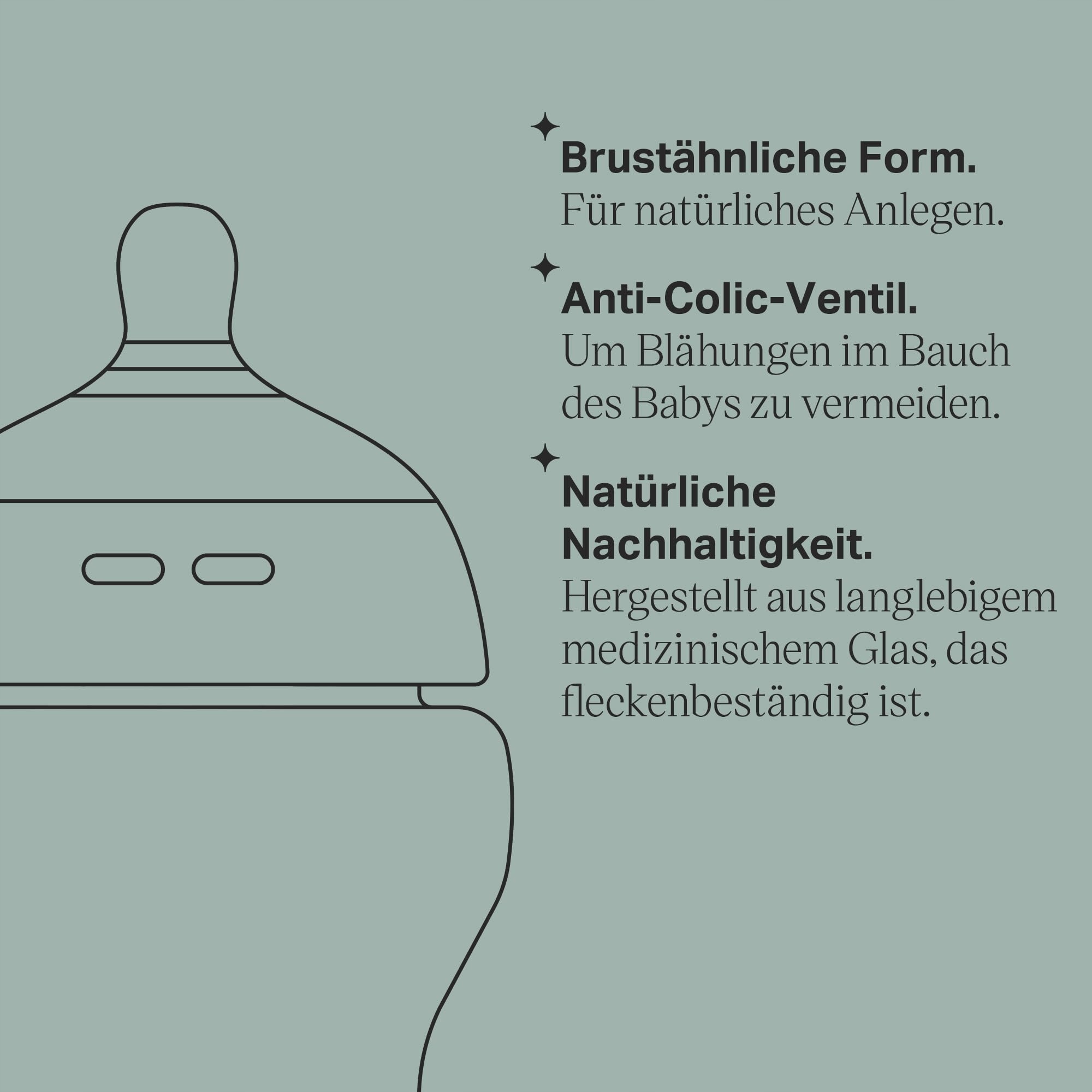 TOMMEE TIPPEE Butelka Szklana Antykolkowa 250ml Smoczek Naturalny — miniatura 4