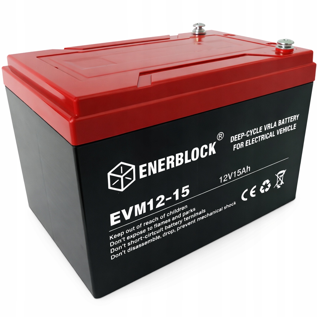 Akumulátor Agm Zosilnený 12V 15AH Enerblock Pre Kolobežku Autíčka