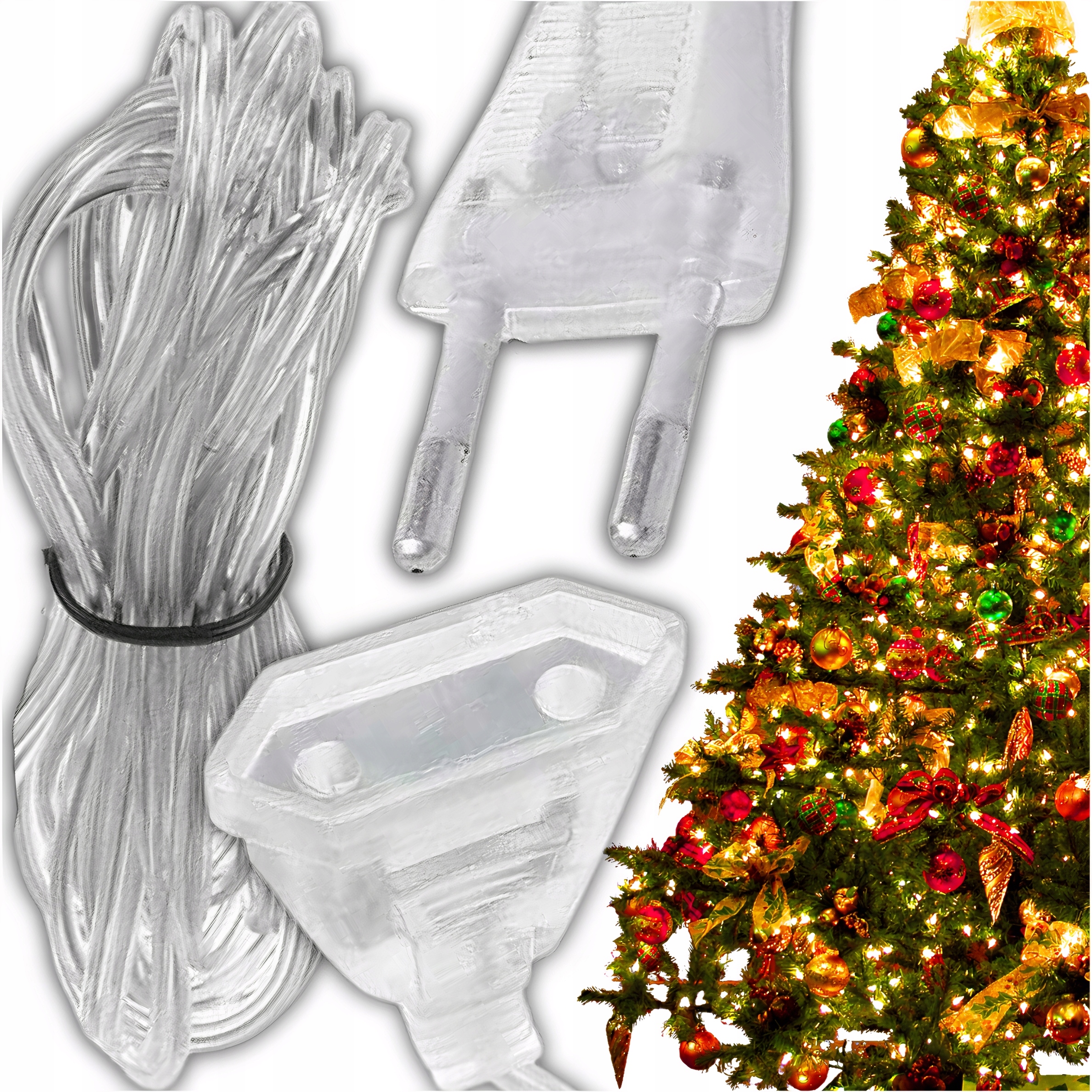 PRZEDŁUŻACZ POJEDYŃCZY PŁASKI 1 GNIAZDO 5 m DO LAMPEK CHOINKOWYCH KURTYNY Stan opakowania oryginalne