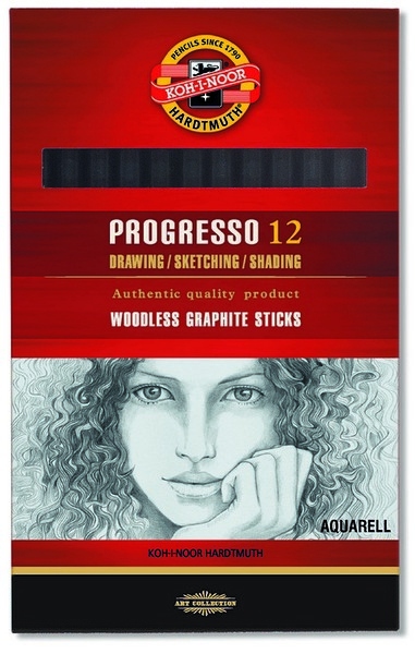 Školní akvarijní tužka 4B Progresso Aquarell Koh-I-Noor 12 kusů