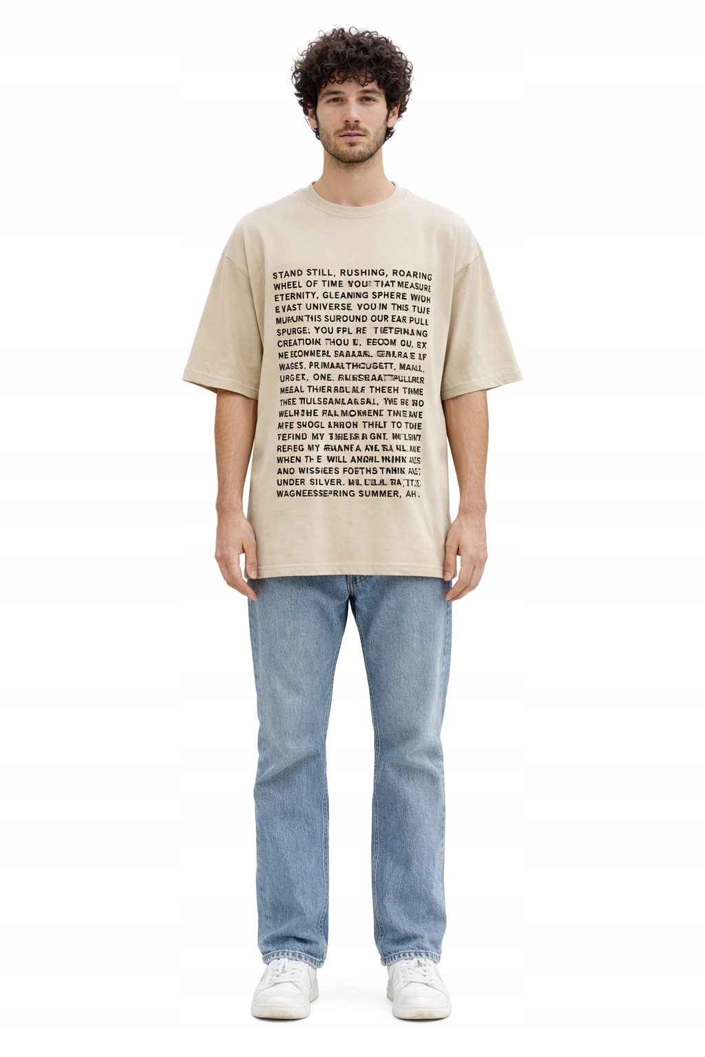 Drkshdw Béžové Bavlněné Tričko S Nápisy Oversize XL I2G