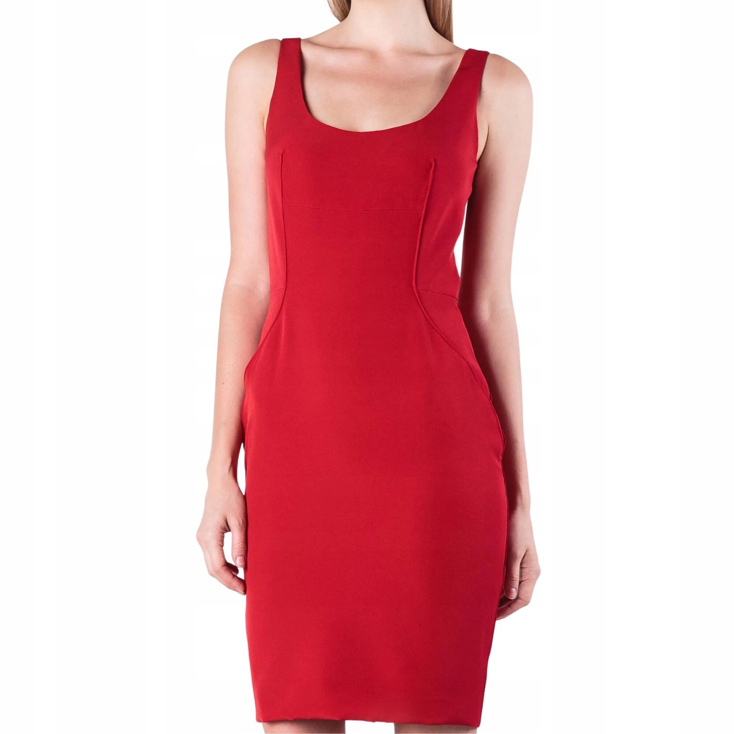 Šaty Liu Jo tužkové, červené s ramínky, mini, módní vel. L