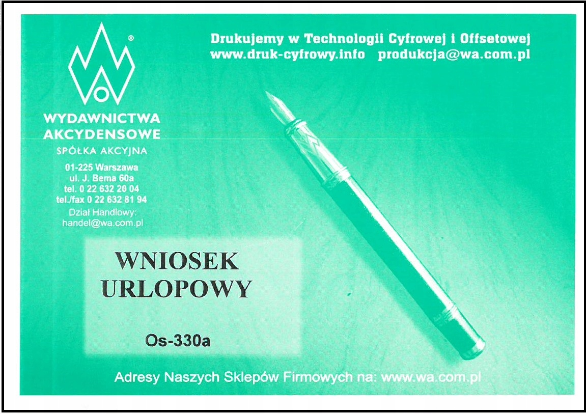 

Wniosek O Urlop A6 (urlopowy)