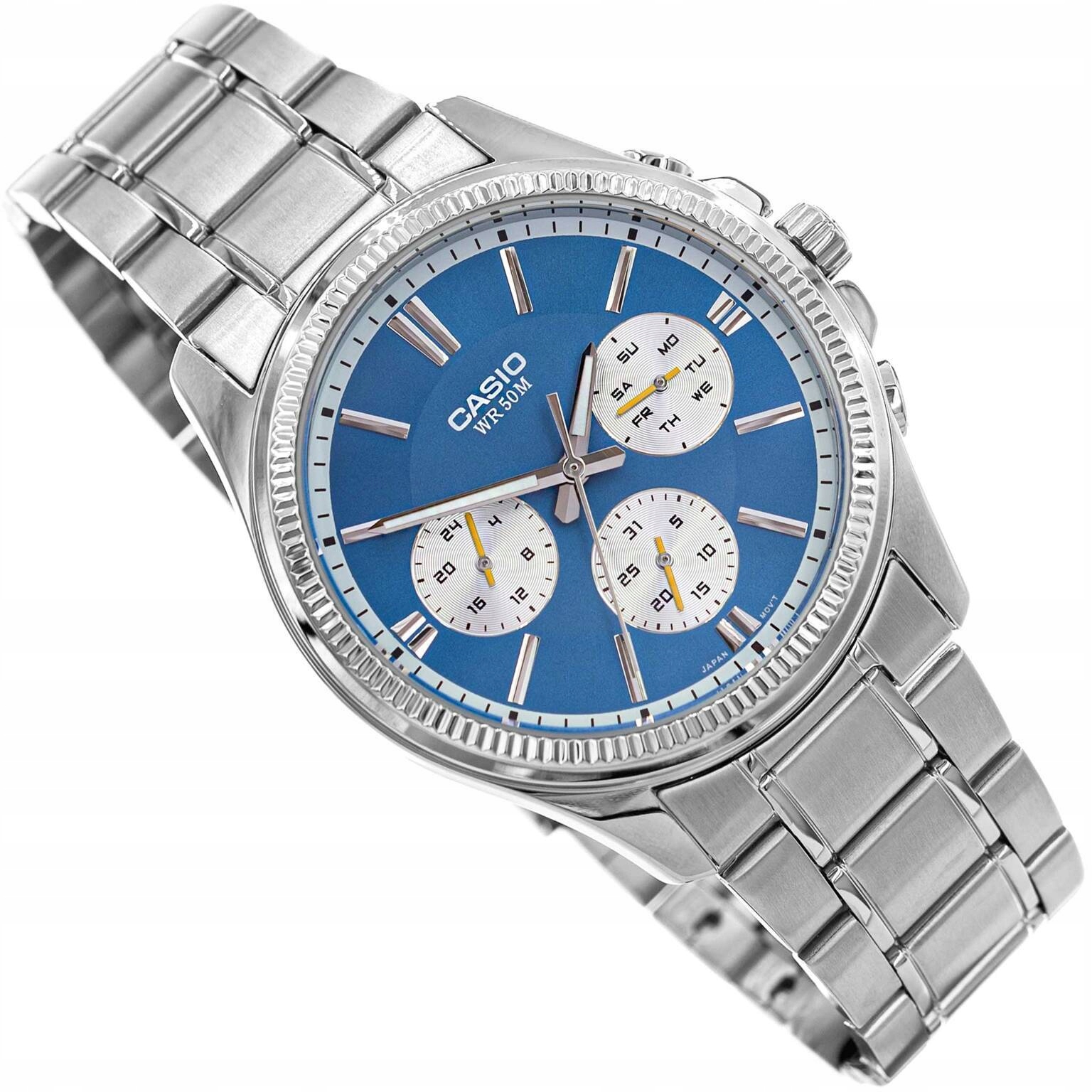 Pánské Hodinky Casio MTP-1375PD-2A2VEF Stříbrný Náramek Datumovka Neobrite