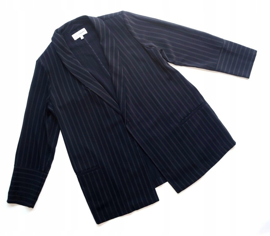 KAPPAHL 44/46 GRANATOWA MARYNARKA LUŹNA W PRĄŻKI CASUAL CIENKA
