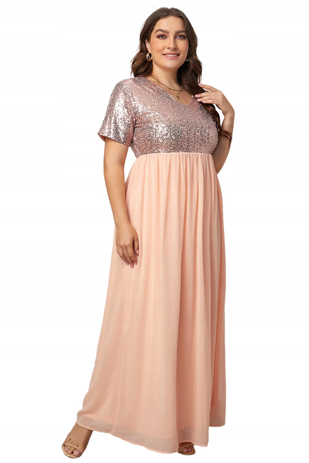 Šaty flitry plus size, na svatební hostina, 46-50