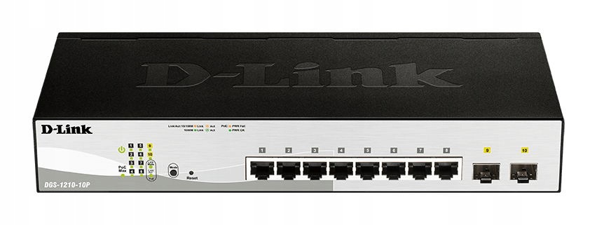 D-Link DGS-1210-10P, 10-portowy inteligentny przełącznik Gigabit PoE 10/100/1000 z