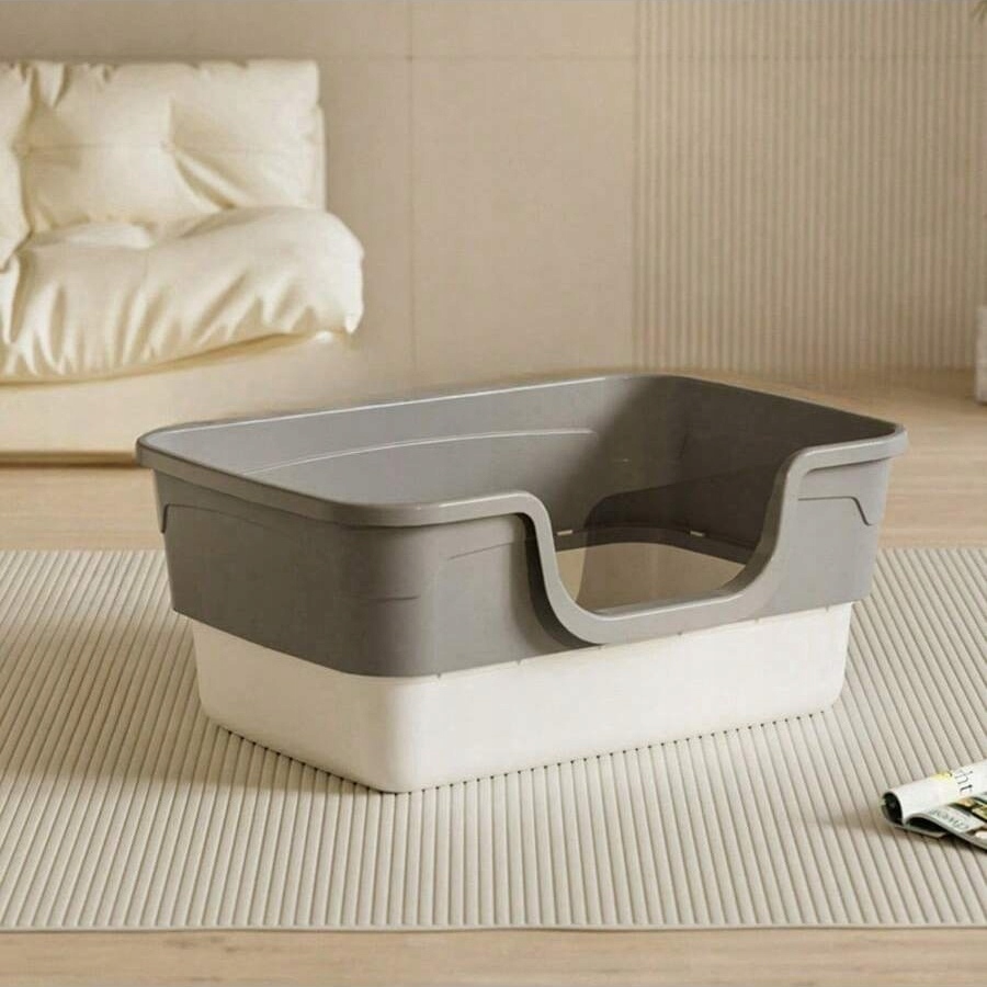 Levně Velká toaleta pro kočky otevřená 55x39x25 cm, s lopatkou, hluboká protirozstřiková