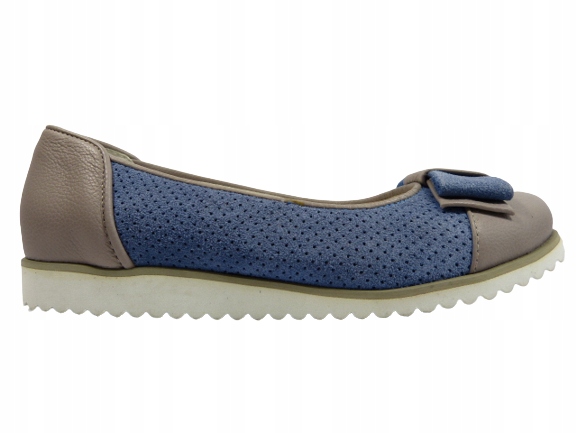 modrošedé ažurové měkké baleríny pohodlné na klínku R.Polański 39