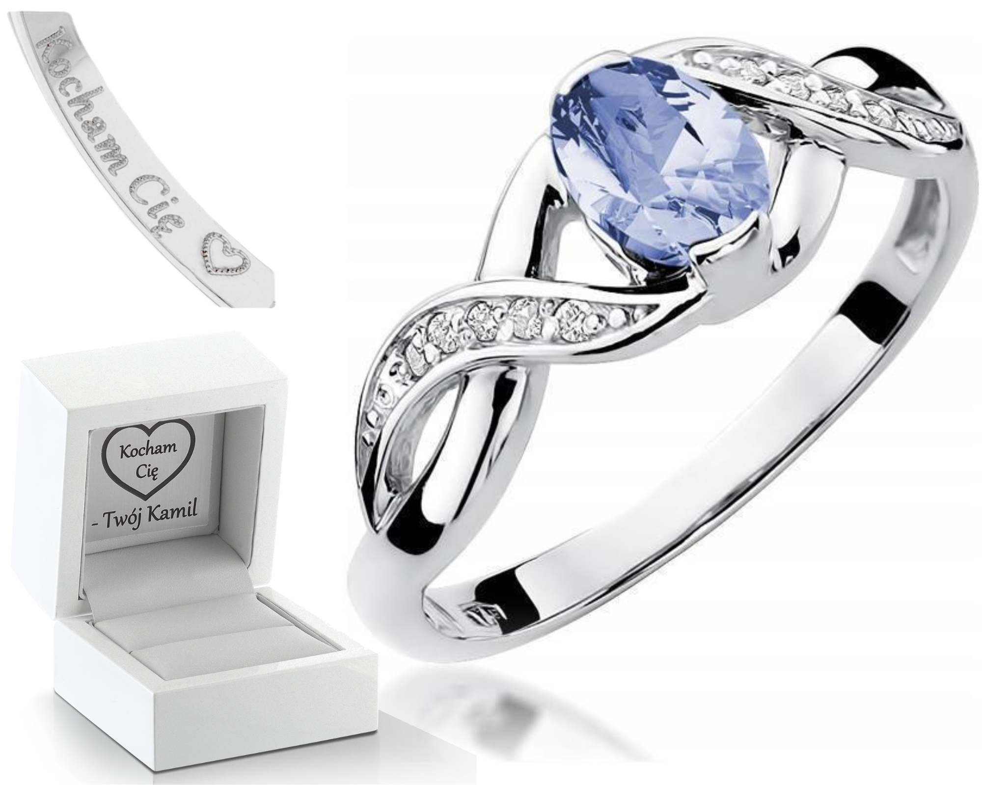 Prstýnek Tanzanit Brilianty 585 Gravírování Bonus