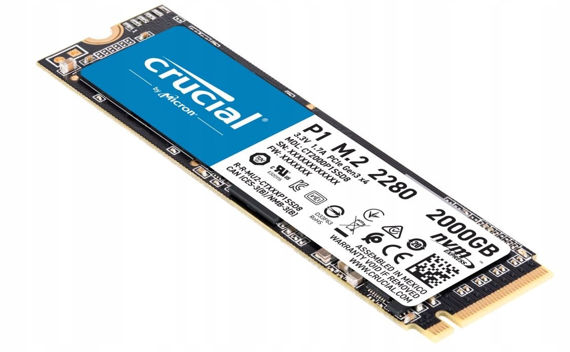 

Dysk Ssd Crucial P1 2000GB M.2 PCIe NVMe 2280