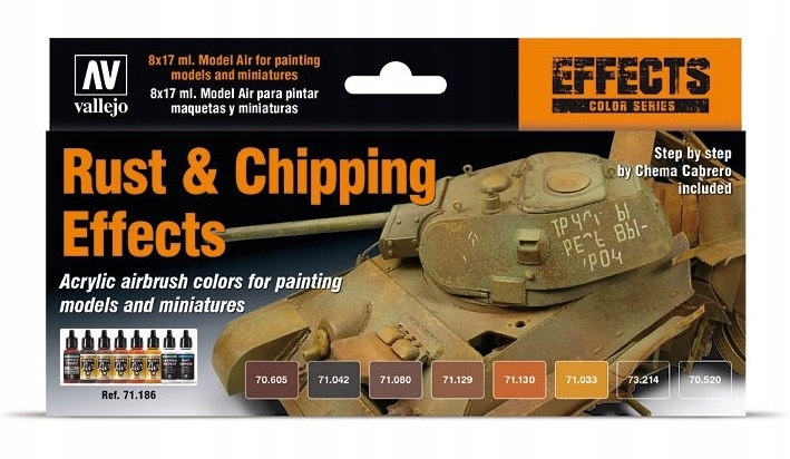 Vallejo 71186 Sada 8barev Model Air Rust Chipping