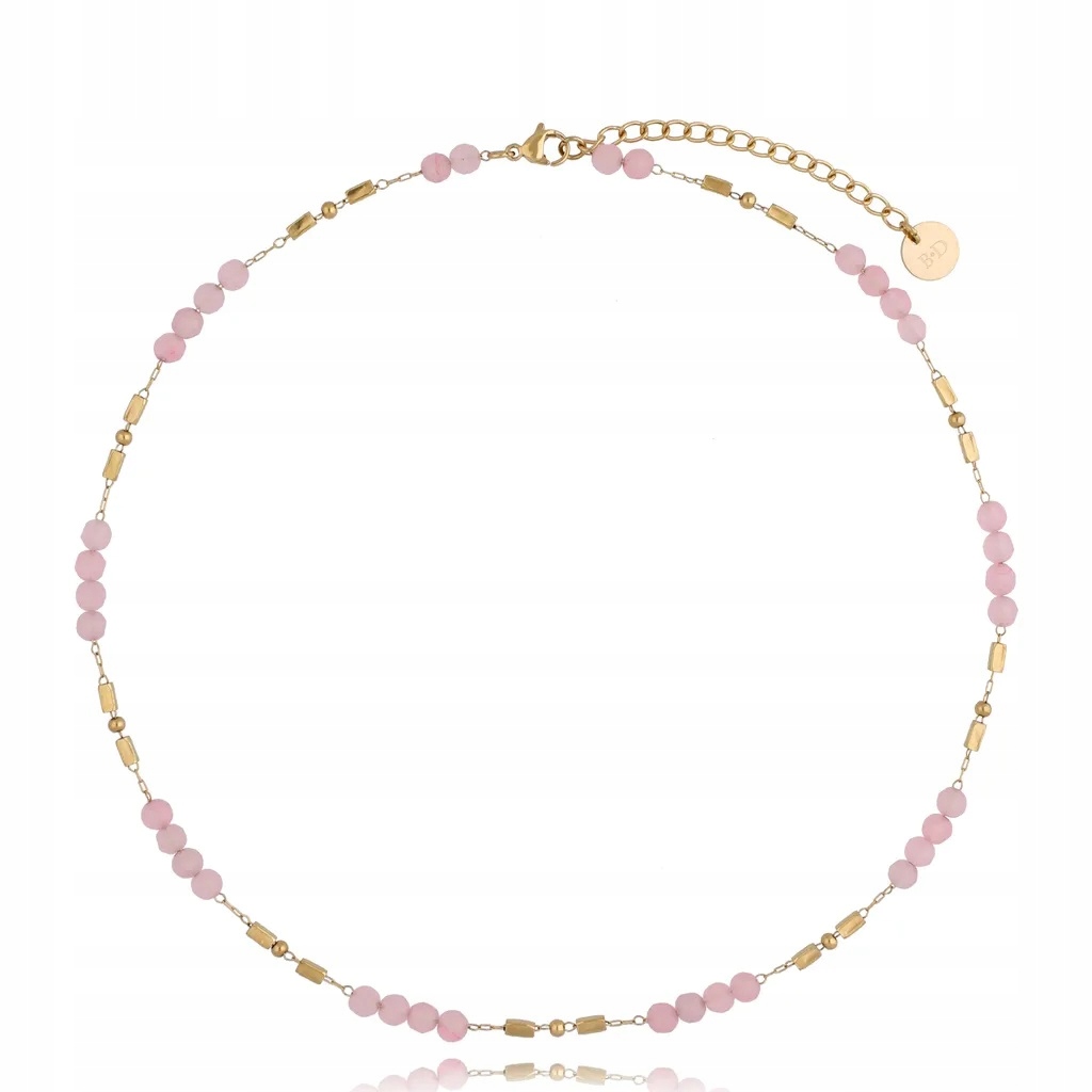 Dámský růžový náhrdelník By Dziubeka 45 cm